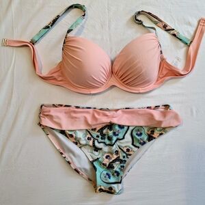 Source Unknown Peach and Aqua Bikini Set